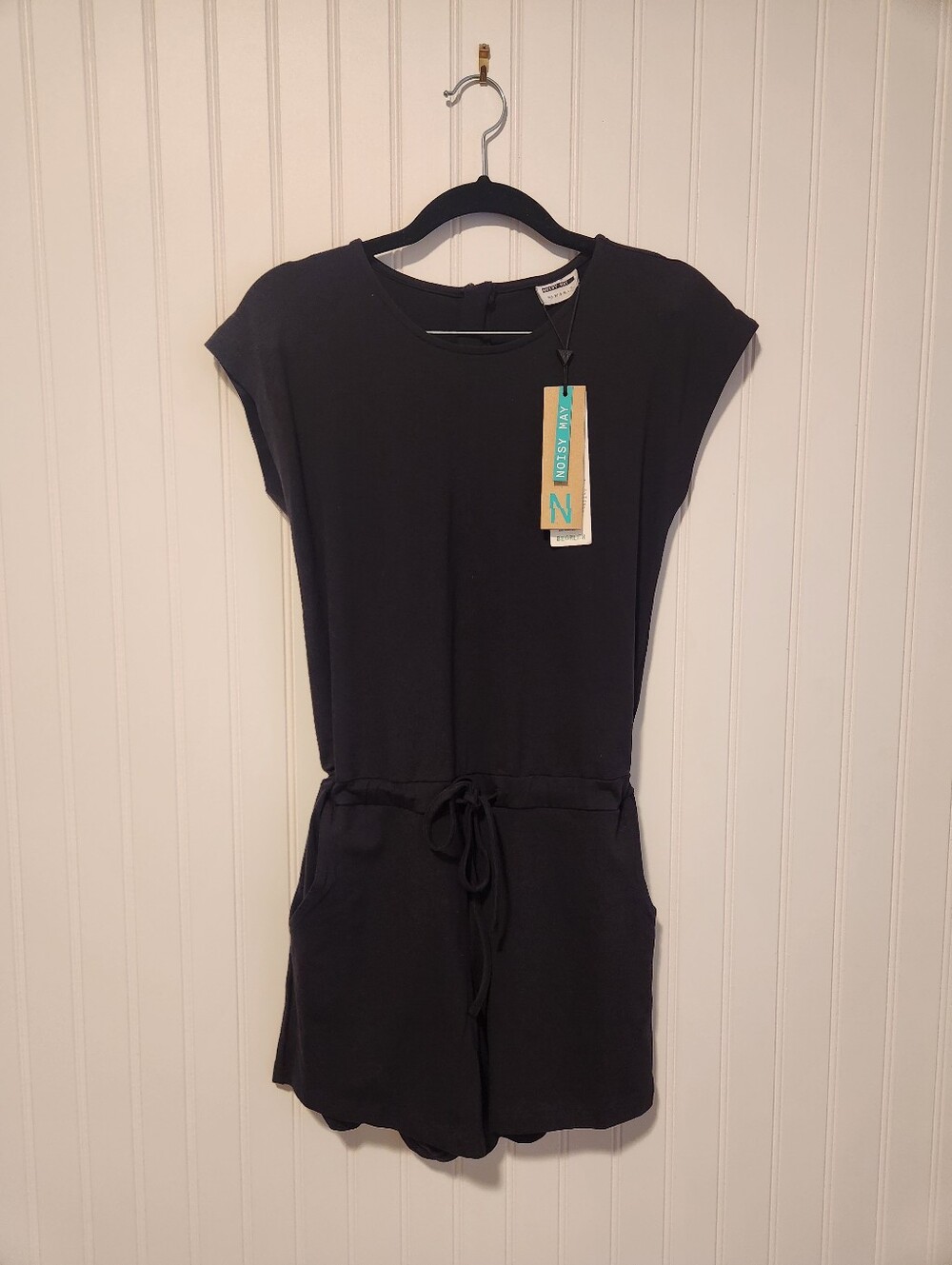 NEW Noisy May Black Organic Cotton Short Sleeve Romper XXS